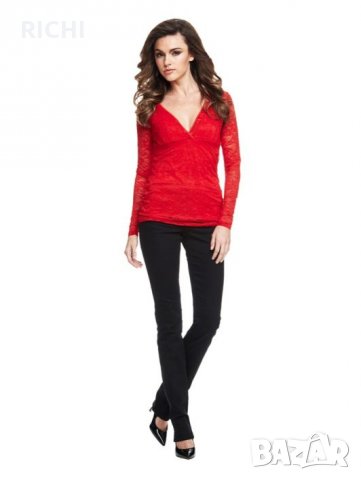 GUESS нова червена блуза, снимка 3 - Блузи с дълъг ръкав и пуловери - 31000018