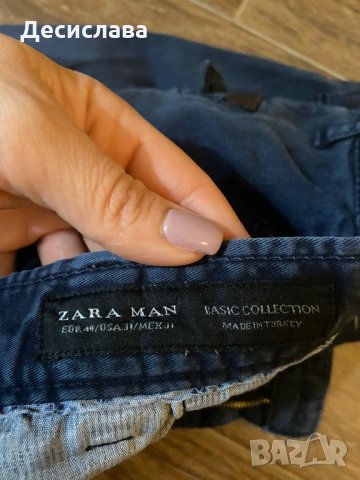 Тъмносини панталони Зара 40 номер, снимка 2 - Панталони - 35382203