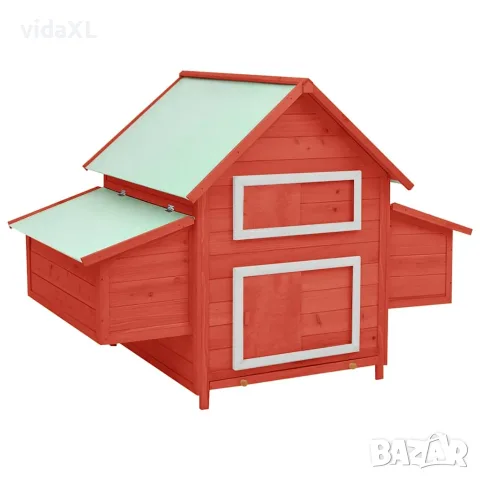 vidaXL Птичарник, червено и бяло, 150x96x110 см(SKU: 171462)