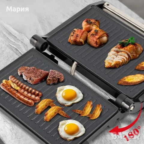 Мултифункционален грил тостер 1000W - терморегулатор и отваряне на 180°, снимка 4 - Тостери - 55708984