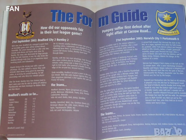 Портсмут - Брадфорд Сити оригинална английска футболна програма от 1 Дивизия със Светослав Тодоров, снимка 6 - Фен артикули - 50245005