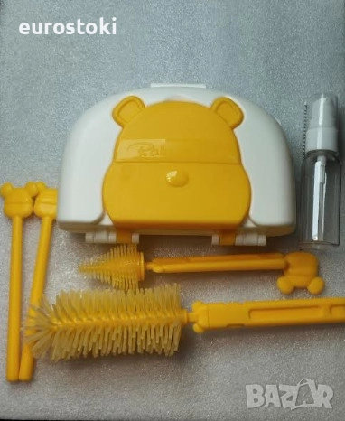 Комплект четки за бебешки шишета FUSACONY 7-в-1, комплект за почистване и сушене на бебешки шишета, снимка 8 - Прибори, съдове, шишета и биберони - 51705013