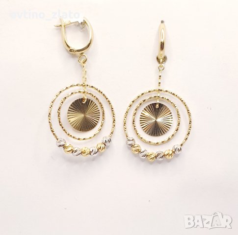 Дамски златни обеци 14к 585пр., снимка 4 - Обеци - 39100695