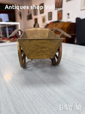 Бронзова каруца с кон №7998, снимка 3 - Антикварни и старинни предмети - 53923287