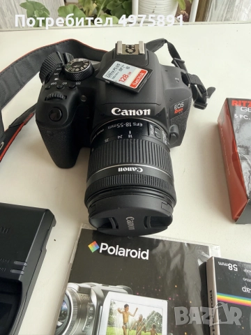 Canon EOS Rebel T7i / 800D + обектив 18-55mm + аксесоари