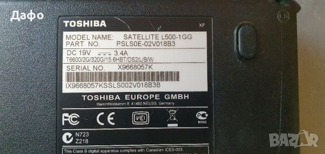 Лаптоп Toshiba L500-1GG на части, снимка 3 - Лаптопи за работа - 40010669