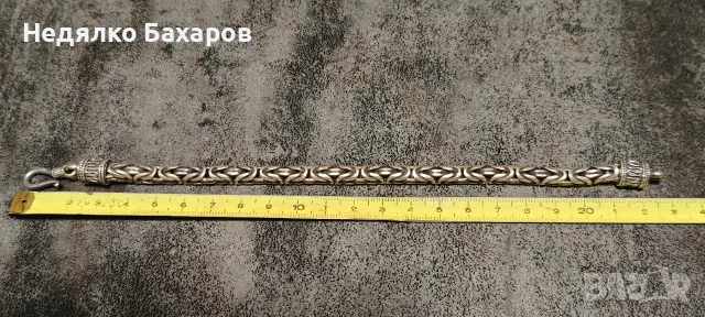 Сребърна гривна 44гр. , снимка 4 - Гривни - 56318234