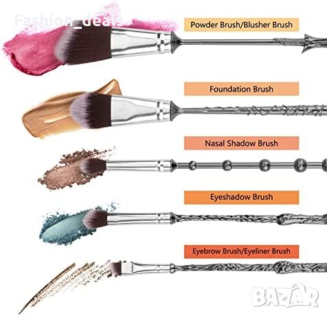 Нов Комплект четки за грим 5 броя Грижа за кожата Красота Козметика, снимка 3 - Други - 40180922