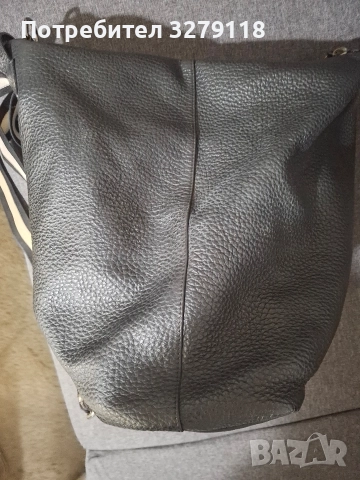 Черна кожена чанта, снимка 4 - Чанти - 52648836