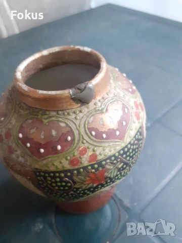 Красива стара ваза порцелан Сатцума Satsuma, снимка 4 - Антикварни и старинни предмети - 53312667