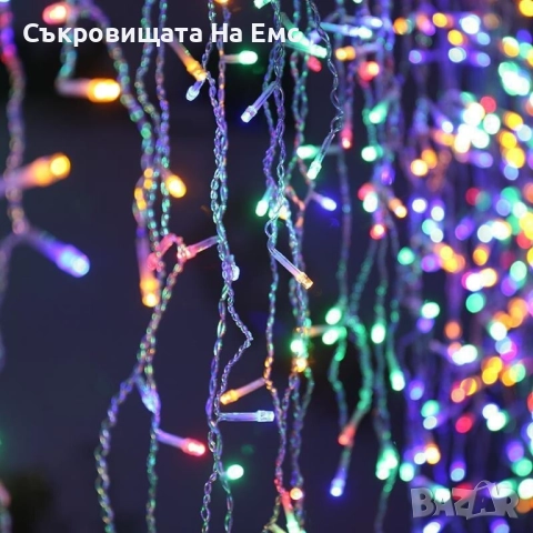 Коледни Лампи Тип Завеса 12метра Светеща Част+1м Захранващ Кабел Интериор/ Екстериор Контролер с 8 р, снимка 3 - Други - 52346629