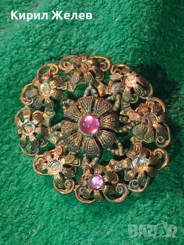 СТАРИННА ФЛОРАЛНА АЖУРНА БРОНЗОВА АР НУВО БРОШКА с АМЕТИСТ и НУЖДА от ЛЕКА РЕСТАВРАЦИЯ 39818, снимка 12 - Антикварни и старинни предмети - 48733953