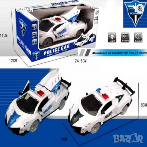 Полицейска кола със светлини и звук, снимка 3 - Коли, камиони, мотори, писти - 52274379