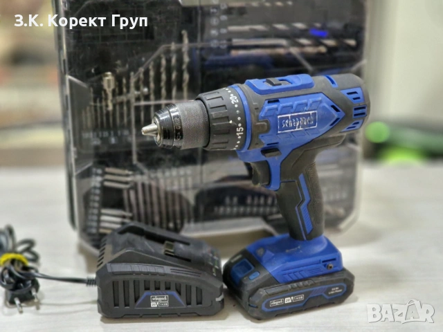 Винтоверт Scheppach C-DTB74/1-X + зарядно , батерия, аксесоари / куфар