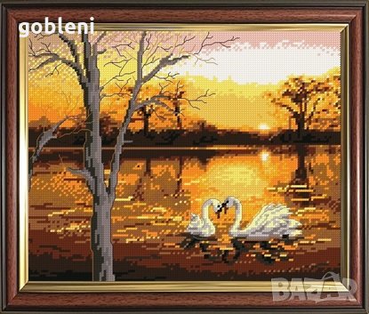 гоблен "ЛЕБЕДОВО ЕЗЕРО" Д44 - размери 32*26 см,; 17 цвята;шев 1:4; 32 лв.