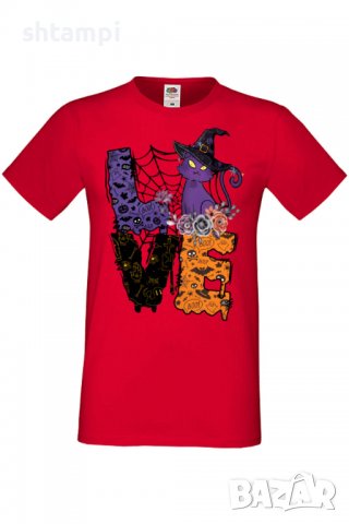 Мъжка тениска Love Witch,Halloween,Хелоуин,Празник,Забавление,Изненада,Обичаи,, снимка 2 - Тениски - 38135680