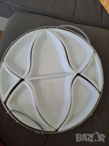 Луксозен италиански порцеланов сет за ордьоври, разядки и др., снимка 7 - Прибори за хранене, готвене и сервиране - 50877286