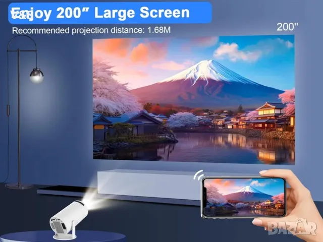 Смарт проектор HY300 - Изумително 4K домашно кино с Андроид, 130 инча и 120 ANSI лумена!, снимка 11 - Плейъри, домашно кино, прожектори - 47946950