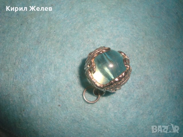 СТАР ПОСРЕБРЕН КРИСТАЛЕН БЕЛ ЕПОК АРТ ПЕНДАНТ МЕДАЛЬОН с ВЕНЕЦИАНСКО СТЪКЛО ТОПЧЕ МУРАНО 20806, снимка 14 - Антикварни и старинни предмети - 35642405