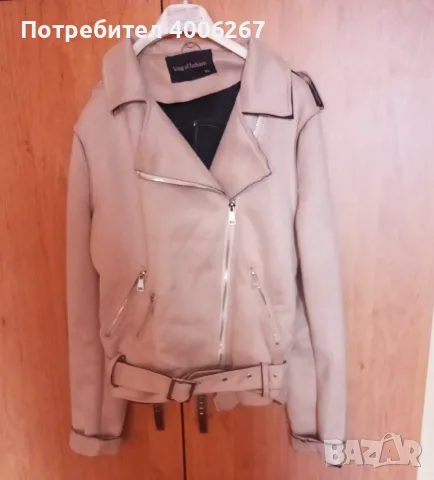 Бежово велурено яке М,л