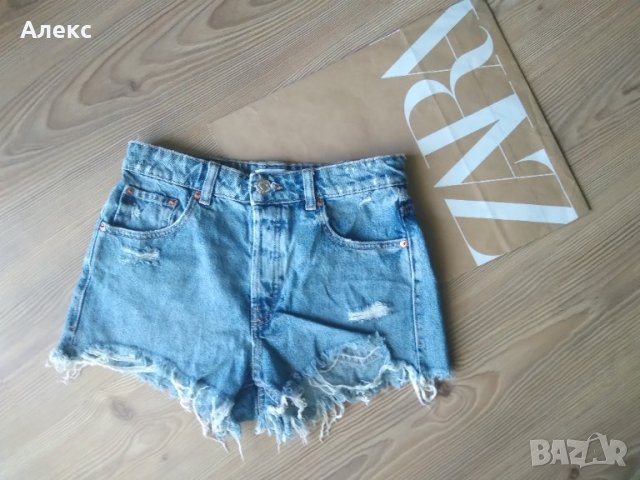 Zara - къси дънкови панталони, снимка 2 - Къси панталони и бермуди - 36611532