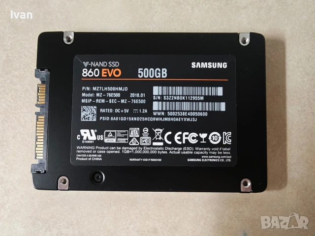 500GB SSD SAMSUNG 860 EVO, снимка 2 - Твърди дискове - 53977283