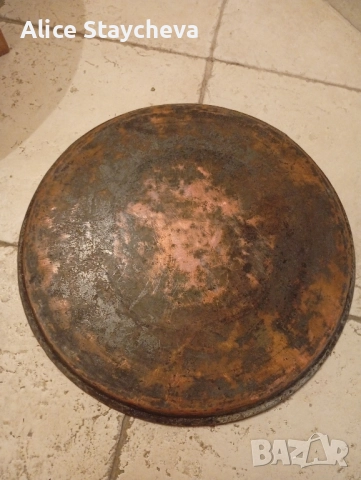 Синия, медна тава, снимка 3 - Антикварни и старинни предмети - 51678764