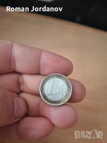 Монета 1 евро 2002г. буква М