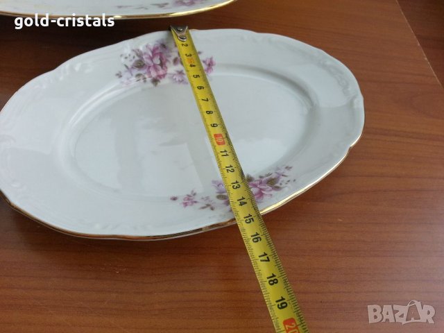 Стар български порцелан Изида барок плато чиния елипса, снимка 4 - Антикварни и старинни предмети - 33962210