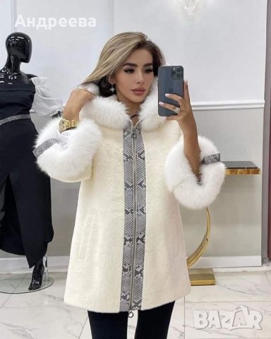 Дамско луксозно палто с лисица , снимка 1