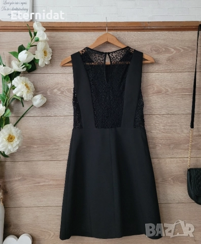 Елегантна черна рокля Zara , снимка 7 - Рокли - 51481407
