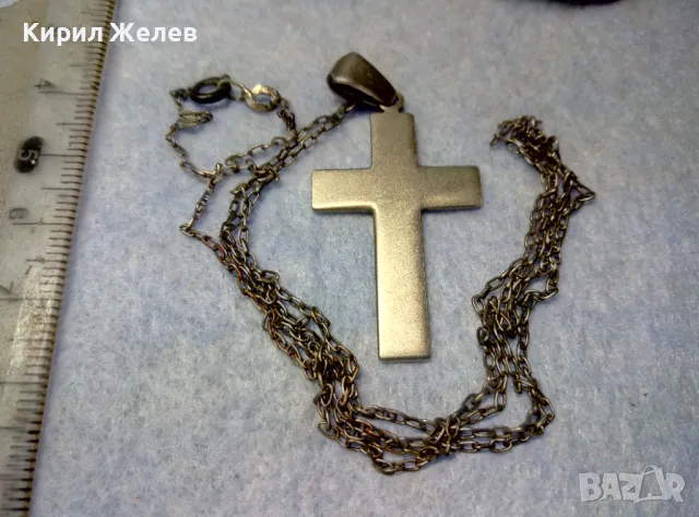 СТИЛЕН СРЕБЪРЕН КРЪСТ МАТИРАНО СРЕБРО 925 сФИНА СТАРА СРЕБЪРНА ВЕРИЖКА СРЕБРО 950 РЪЧНА РАБОТА 40024, снимка 8 - Колиета, медальони, синджири - 49866148