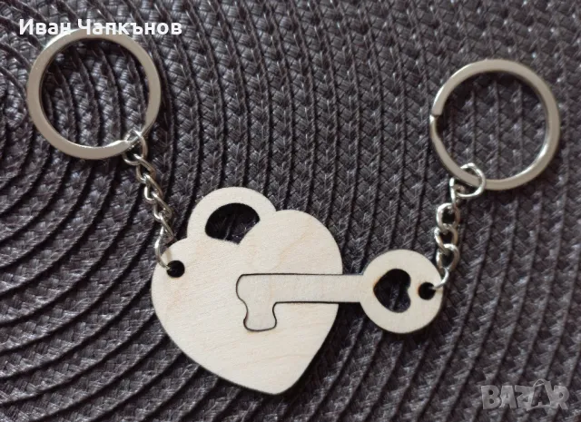 КЛЮЧОДЪРЖАТЕЛИ комплект 2 броя, 1 сърце и 1 ключ