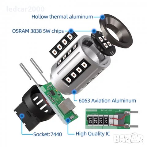 Лед крушки за мигачи и задна светлина, стопове led Osram, снимка 7 - Аксесоари и консумативи - 37762570