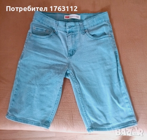 Levi's дънкови панталонки за 11-12г.момче, с регулиращи копчета в кръста, тюркоазена, снимка 3 - Детски къси панталони - 51946933