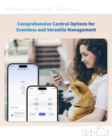 Смарт контролер за спирателни кранове Aqara - Valve Controller T1, бял, снимка 3 - Друга електроника - 51921356