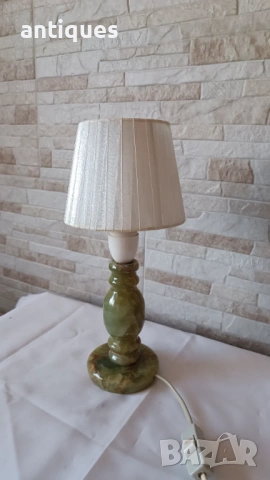 Стара нощна лампа с основа от оникс - Антика, снимка 5 - Антикварни и старинни предмети - 53006085
