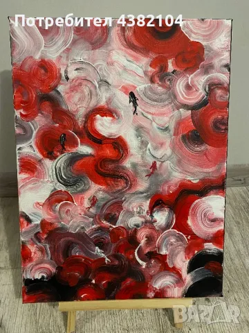 Абстрактна koi fish картина, снимка 2 - Картини - 49771225