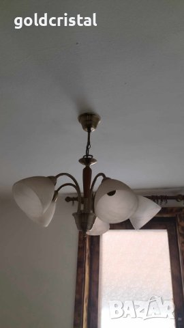 Ретро осветително тяло полилей абажур  полюлей 2 броя , снимка 4 - Антикварни и старинни предмети - 42358256