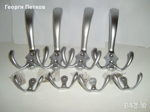 Мебелни Стенни Закачалки метални комплект-хром/сатен ии злато., снимка 4 - Закачалки - 49930918