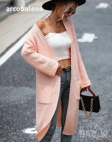 Елегантна дълга дамска модна жилетка, 5цвята , снимка 11 - Жилетки - 42136463