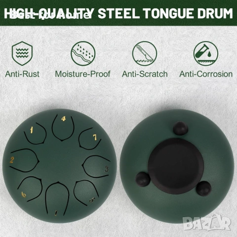 6-инчов (15 см) стоманен барабан с език - 8 ноти, настроен в до мажор, снимка 6 - Ударни инструменти - 53877542