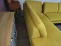 Жълт П образен ъглов диван от плат Dieter Knoll ZE-EM20075, снимка 9