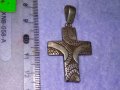 СТАР ОРНАМЕНТИРАН НАГРЪДЕН СРЕБЪРЕН КРЪСТ ОКСИДИРАНО СРЕБРО 925 с НУЖДА от ЛЕКА РЕСТАВРАЦИЯ 18723, снимка 12