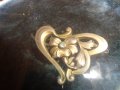 СТАРИННА ДИАМАНТЕНА ПОЗЛАТЕНА МЕДНА БРОШКА АРТ-ДЕКО ЮВЕЛИРНА РАБОТА ФЛОРАЛНА 60951, снимка 7