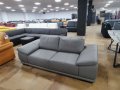Сив кожен диван голяма двойка Calypso, снимка 2