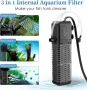 Филтър за аквариум AQQA, 800L/h вътрешен филтър за аквариум с аерация и валежи, 9W до 250L, снимка 5