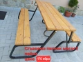 Сгъваема маса+пейка Дължина 150 см. Ширина на пейка 75 см. Ширина на разгънато полужение 150 см. Вис, снимка 2