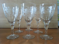 Ретро стъклени чаши гравирани , снимка 2