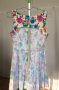 38 С / 40 М Дамска Рокля на Цветя Еластична Памучна Бежова Цветна Розова Синя Зелена, снимка 12